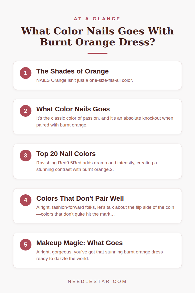At a Glance: What Color Nails Goes With Burnt Orange Dress?