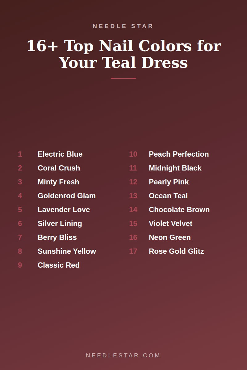 The Full List: 16+ Top Nail Colors for Your Teal Dress