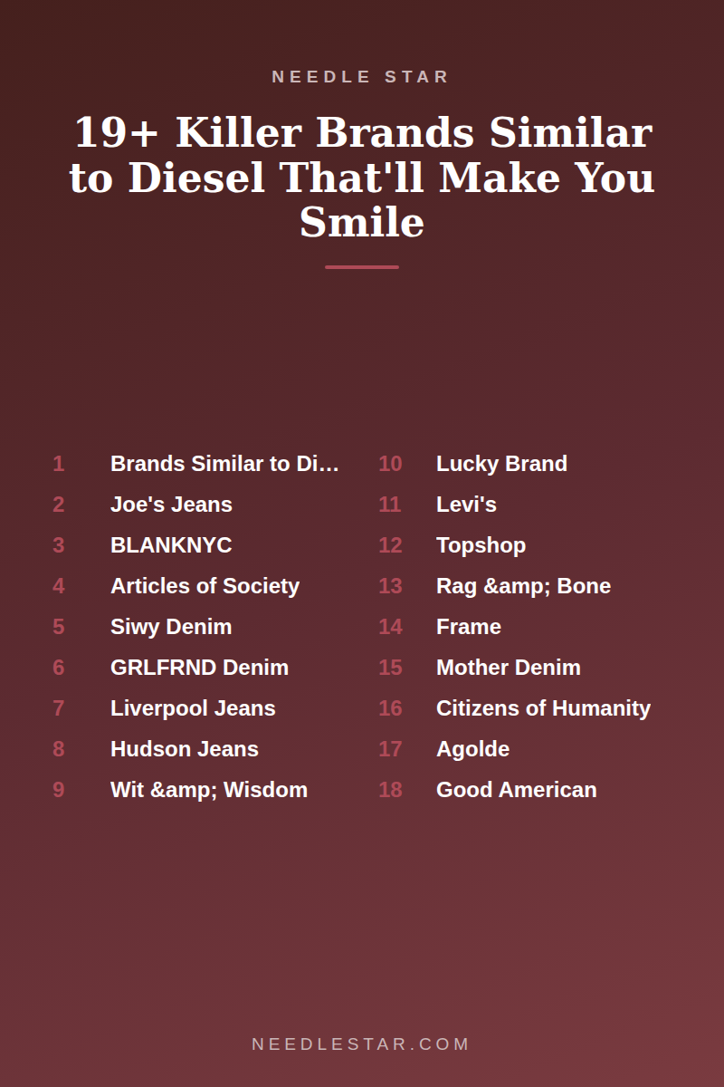 The Full List: 19+ Killer Brands Similar to Diesel That'll Make You Smile