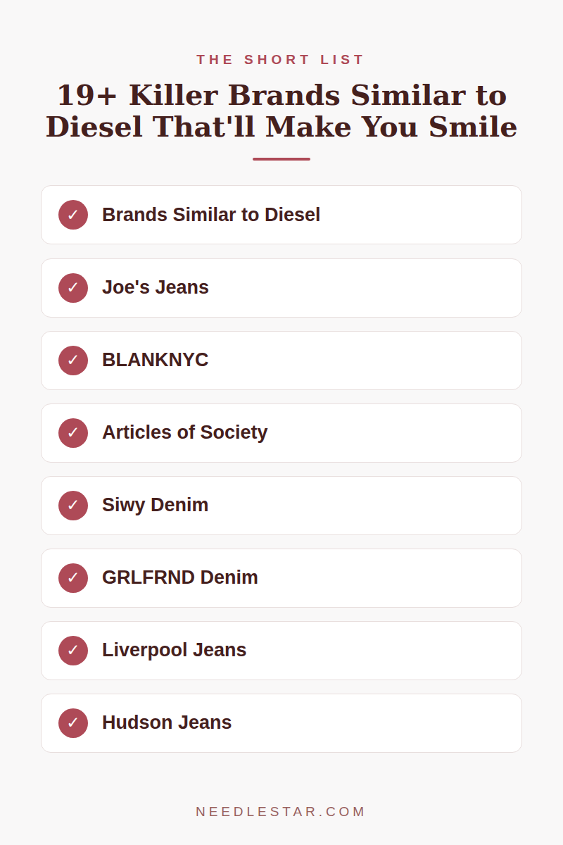The Short List: 19+ Killer Brands Similar to Diesel That'll Make You Smile