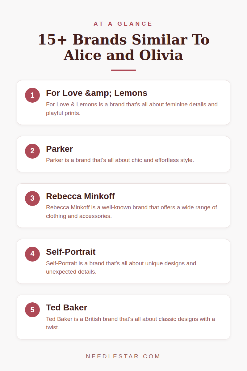 At a Glance: 15+ Brands Similar To Alice and Olivia