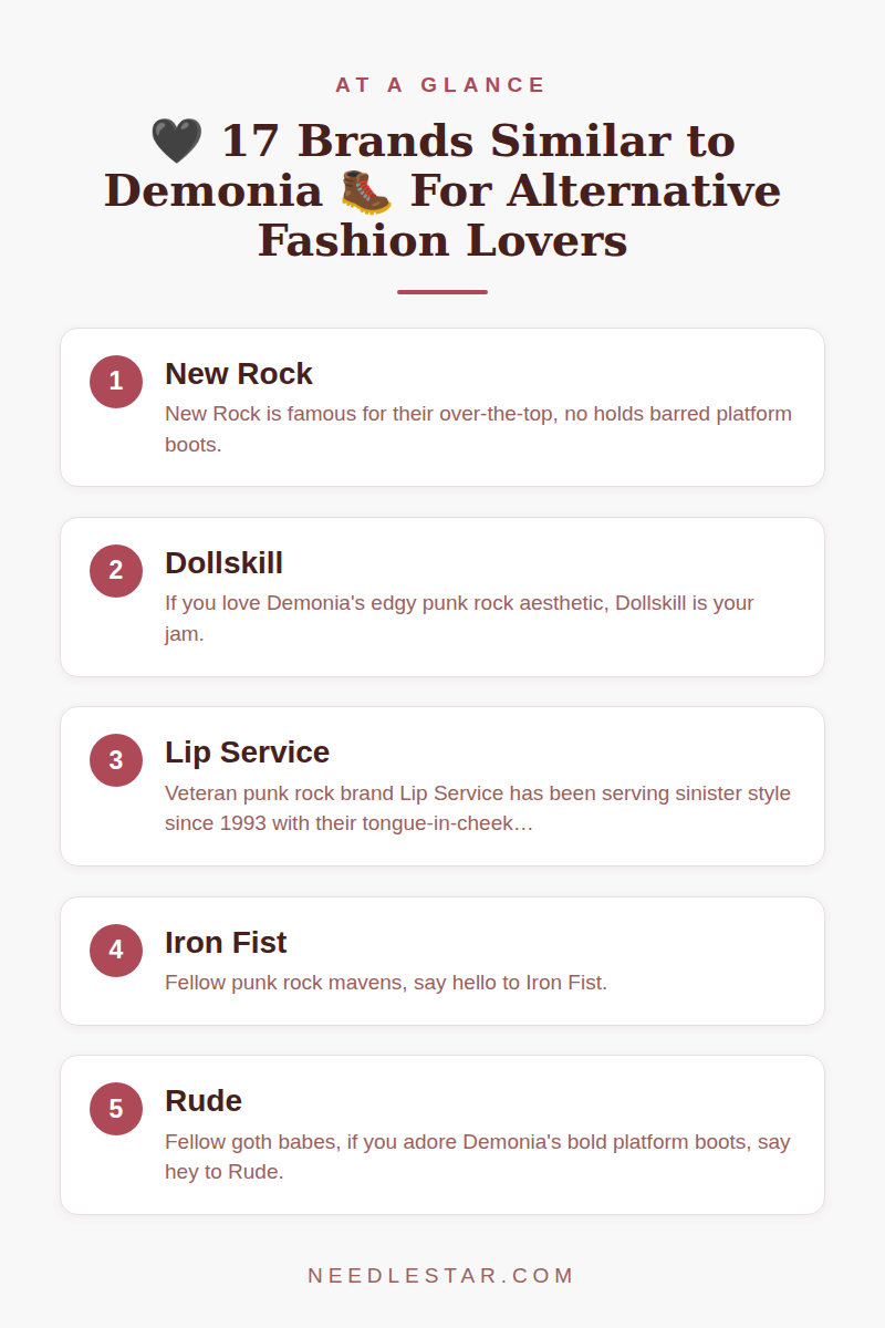 At a Glance: 🖤 17 Brands Similar to Demonia 🥾 For Alternative Fashion Lovers