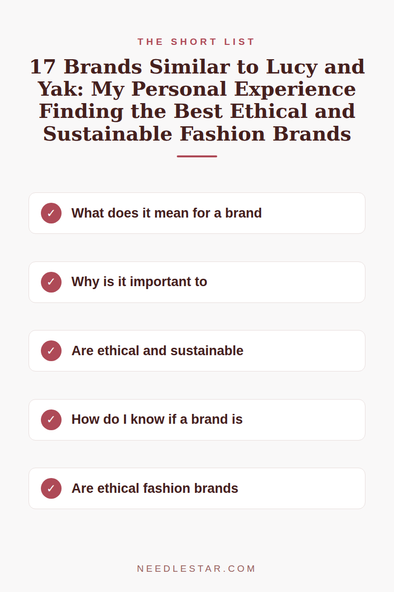 The Short List: 17 Brands Similar to Lucy and Yak: My Personal Experience Finding the Best Ethical and Sustainable Fashion Brands