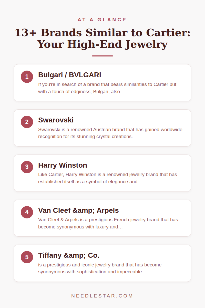 At a Glance: 13+ Brands Similar to Cartier: Your High-End Jewelry