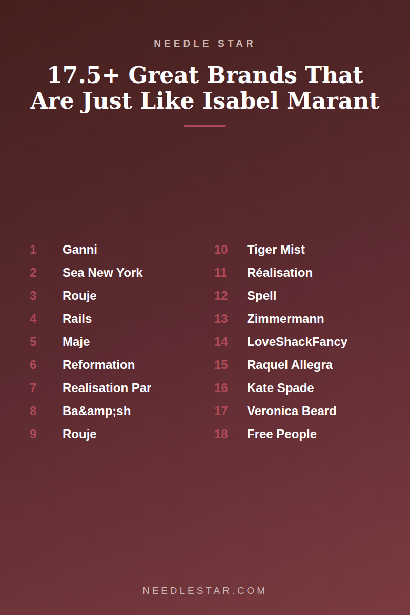 The Full List: 17.5+ Great Brands That Are Just Like Isabel Marant