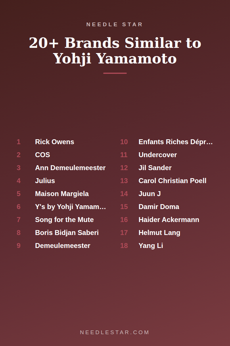 The Full List: 20+ Brands Similar to Yohji Yamamoto : For Stylish Folks