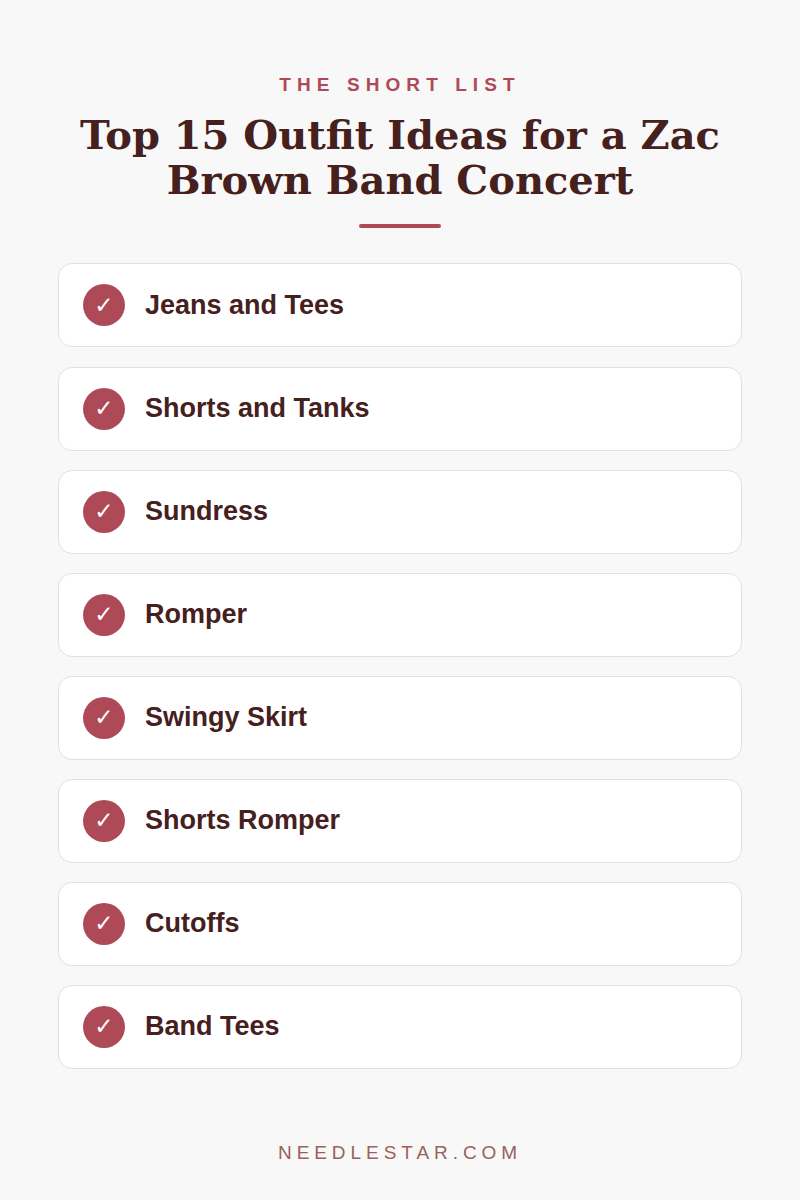 The Short List: Top 15 Outfit Ideas for a Zac Brown Band Concert