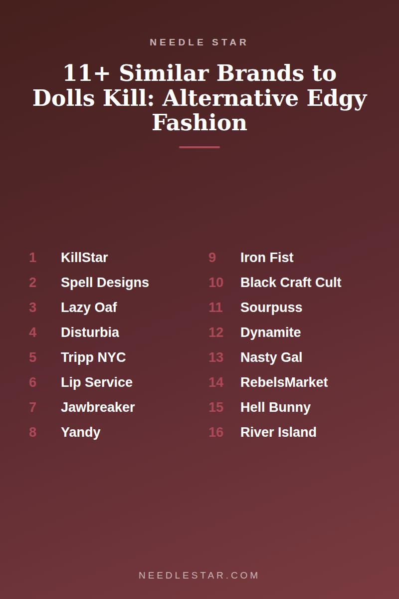 The Full List: 11+ Similar Brands to Dolls Kill: Alternative Edgy Fashion
