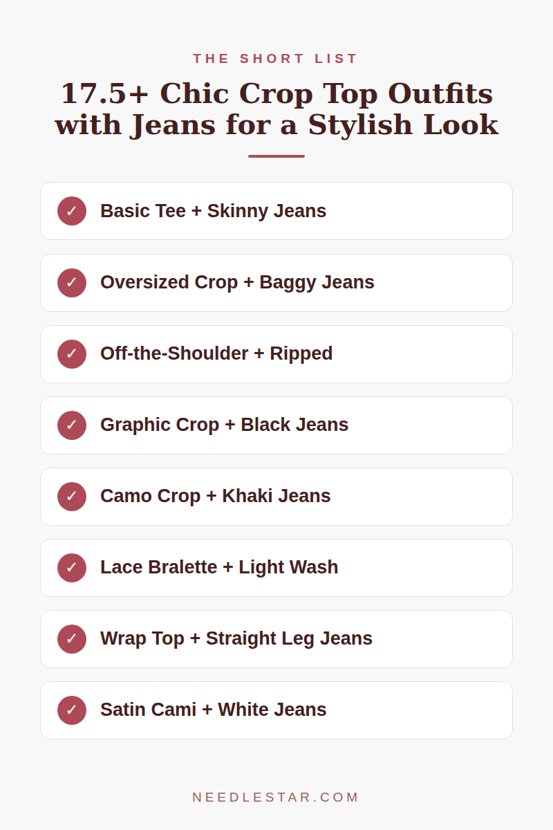 The Short List: 17.5+ Chic Crop Top Outfits with Jeans for a Stylish Look