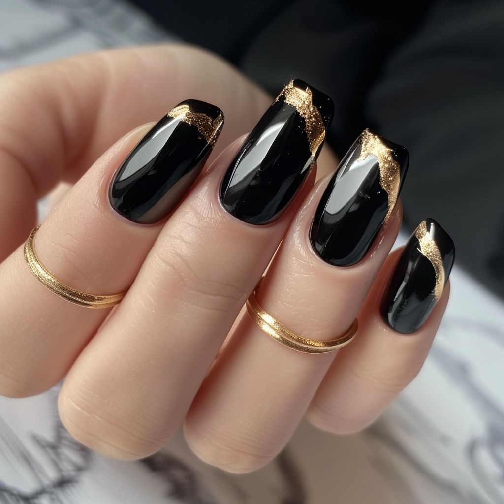 black-french-tip-nails