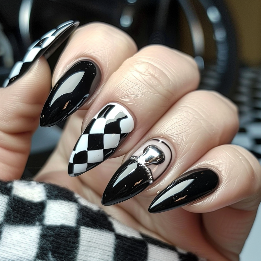 black-french-tip-nails
