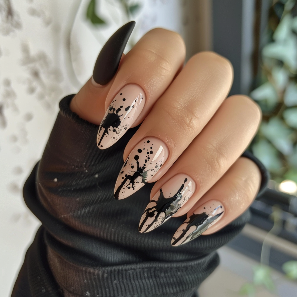 black-french-tip-nails