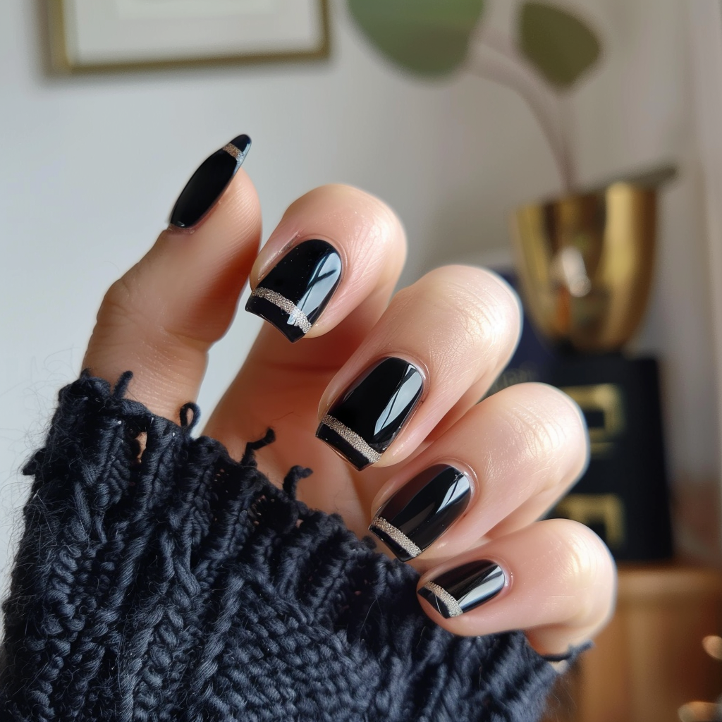 black-french-tip-nails