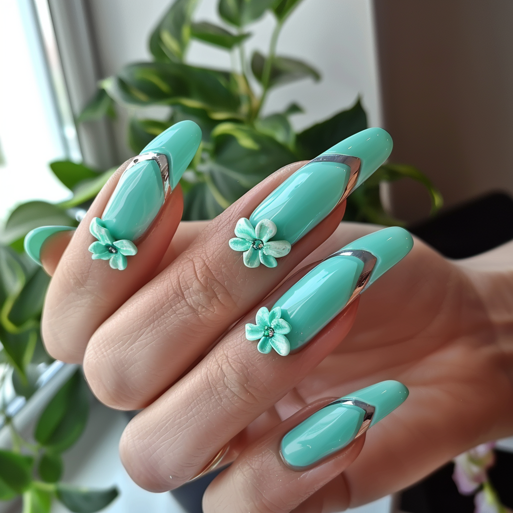mint-green-nails