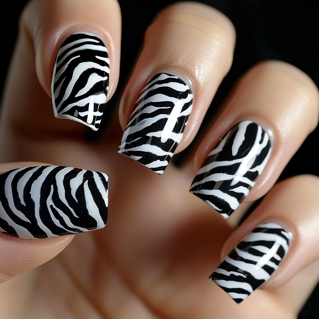 black-and-white-nails