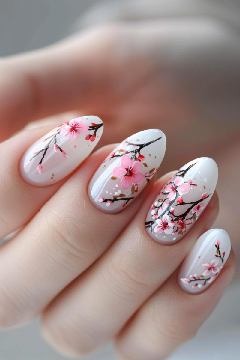 Spring Almond Nails