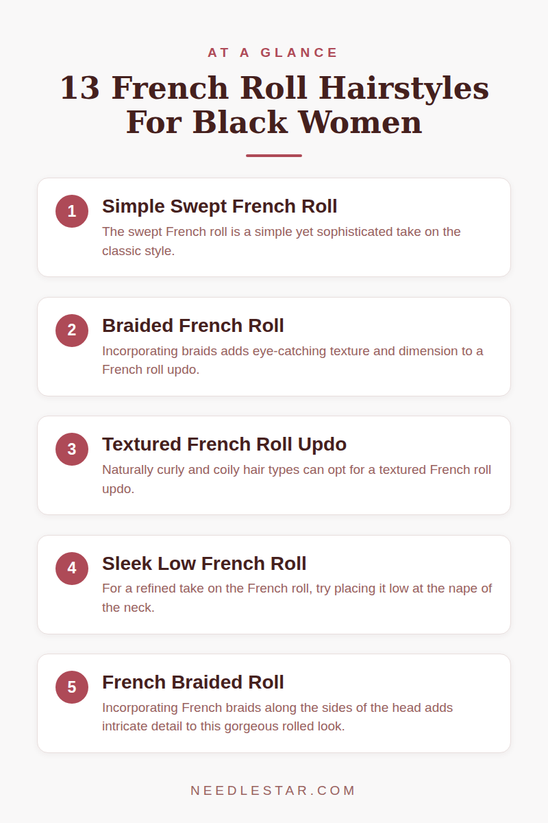 At a Glance: 13 French Roll Hairstyles For Black Women