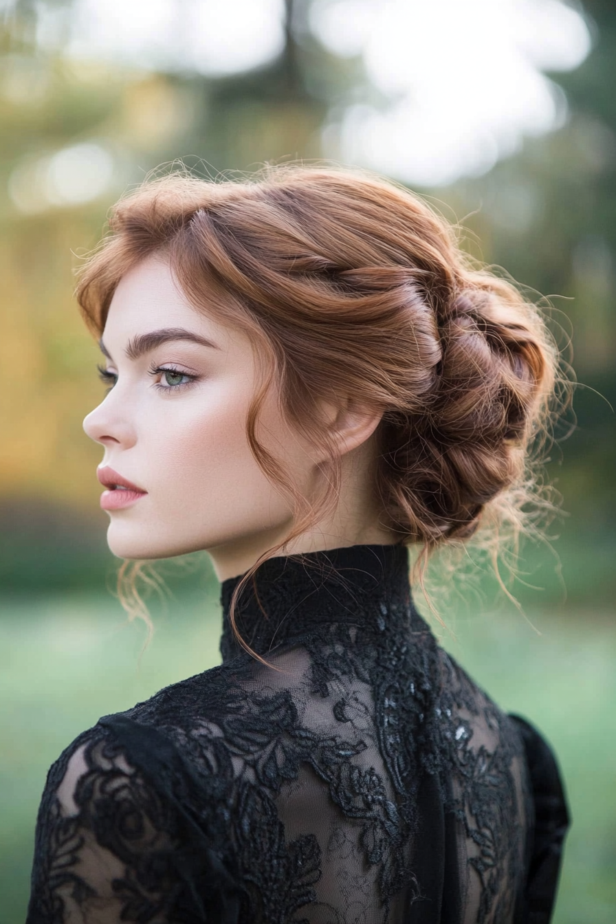 high-neck-dress-hairstyles