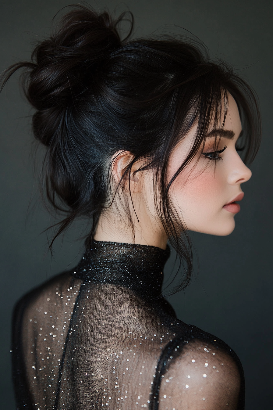 high-neck-dress-hairstyles