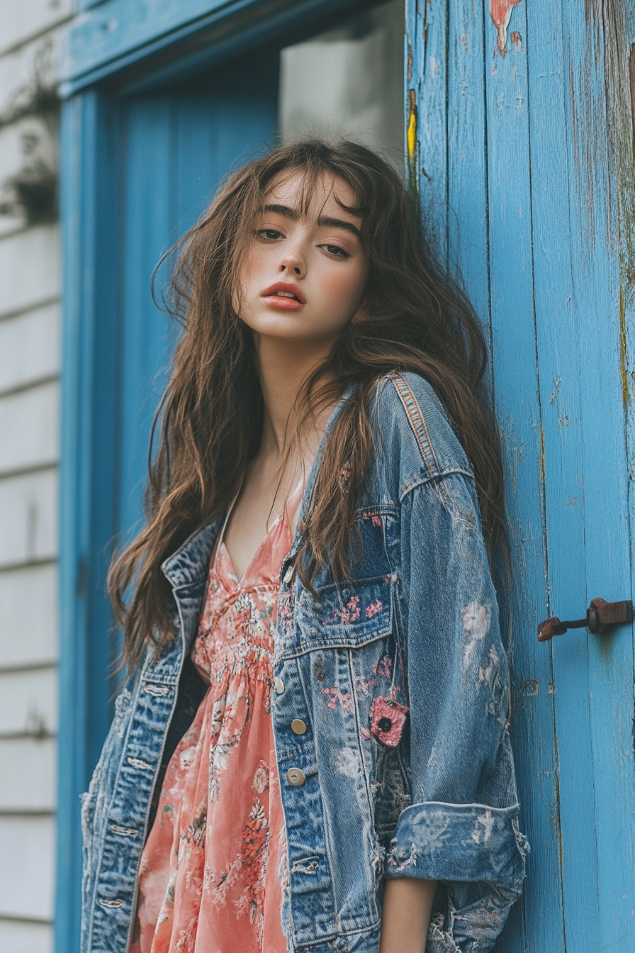 oversized jean jacket outfit