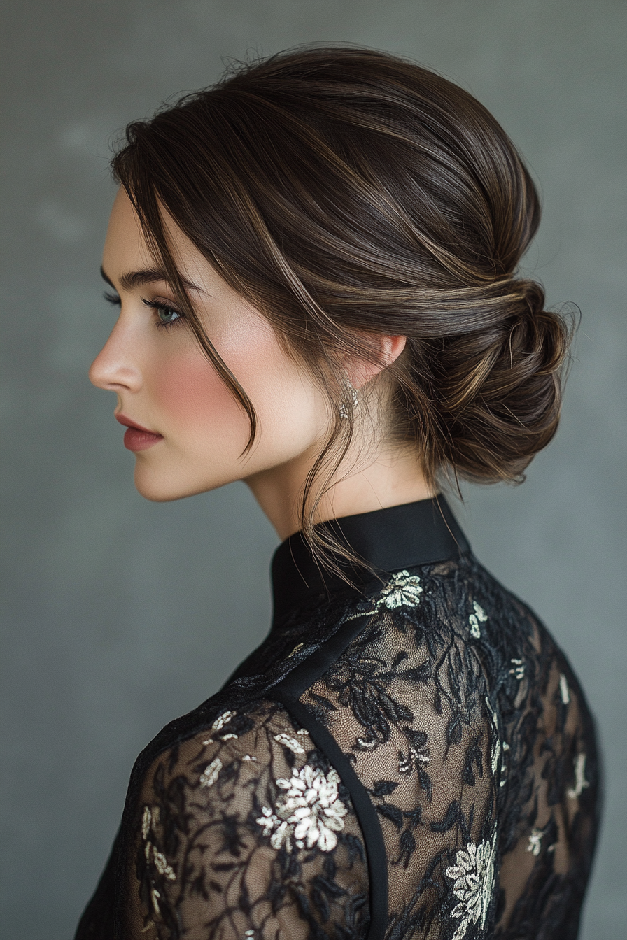 high-neck-dress-hairstyles