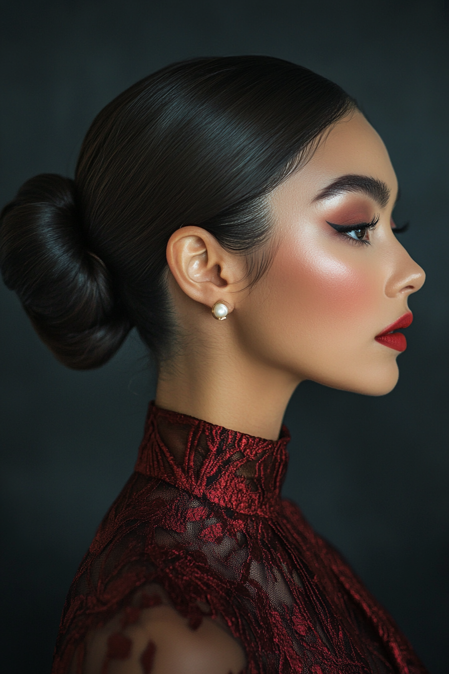 high-neck-dress-hairstyles
