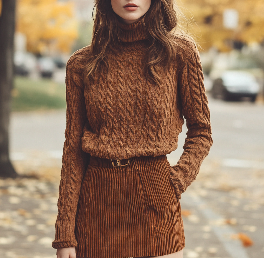 corduroy skirt outfit
