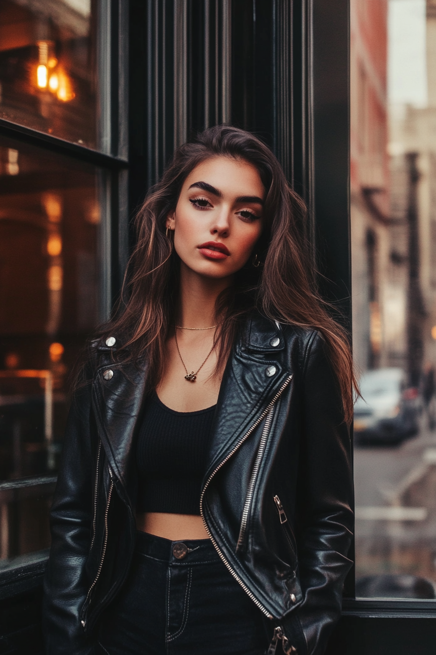 leather-jacket-outfits-women