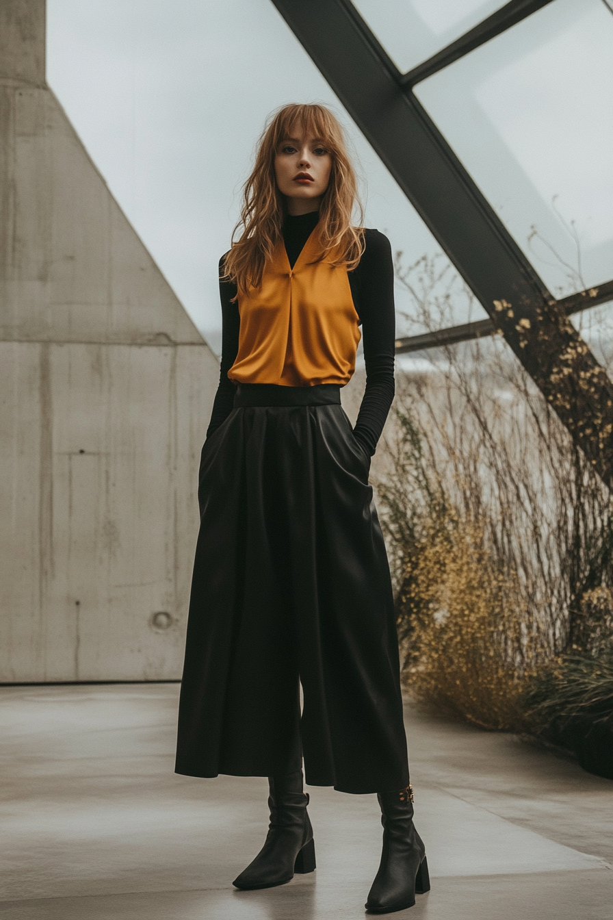 leather pants outfit winter