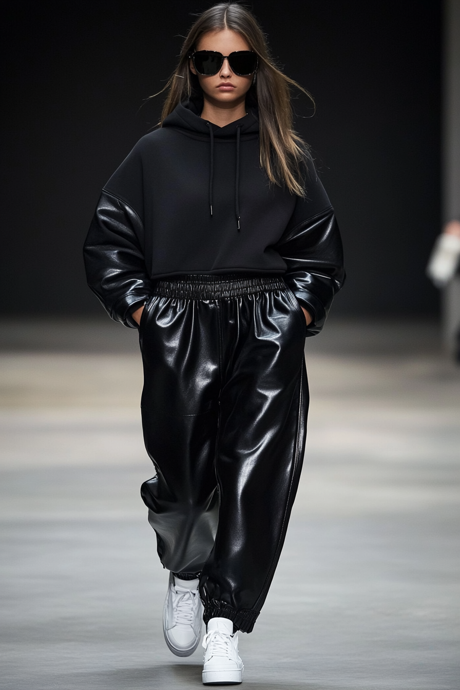 Leather pants outfit winter