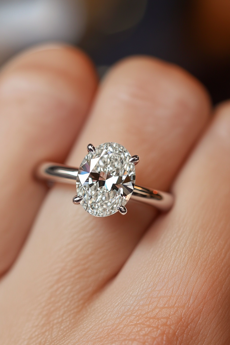 oval wedding ring set stack