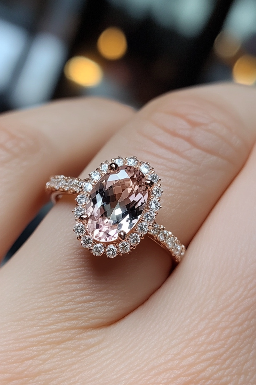 oval wedding ring set stack