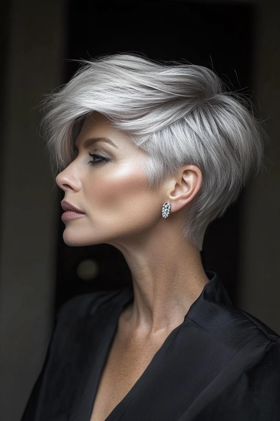 short-hairstyles-for-women-over-50-gray