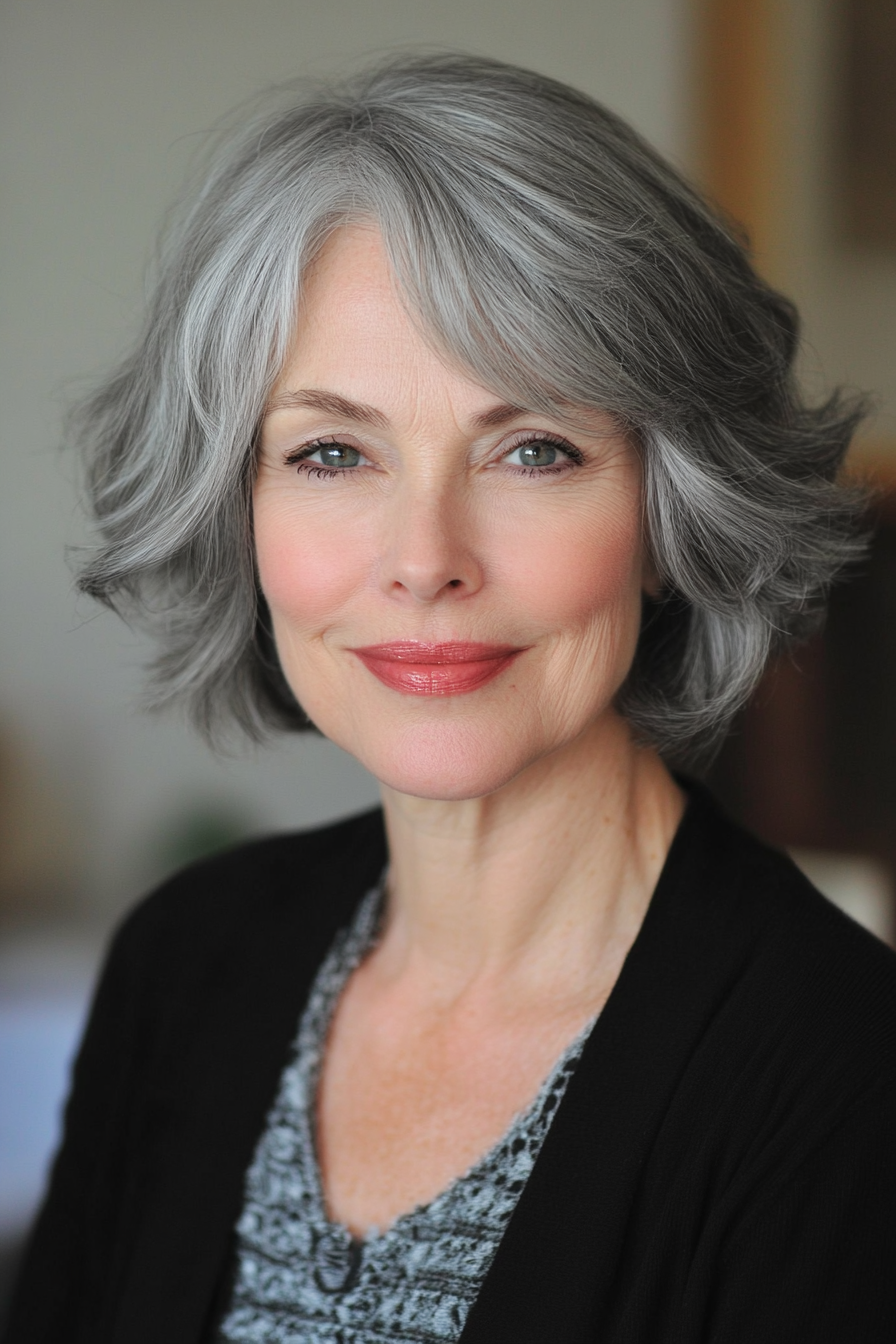 short-hairstyles-for-women-over-50-gray