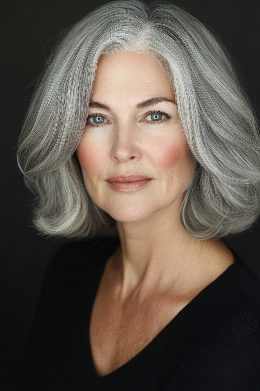 short-hairstyles-for-women-over-50-gray