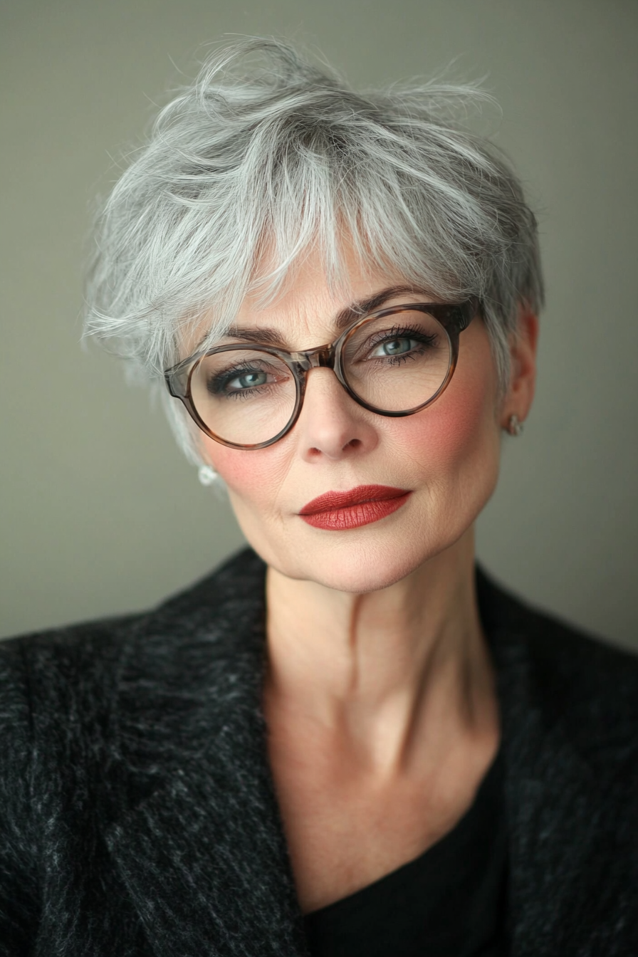 short-hairstyles-for-women-over-50-gray