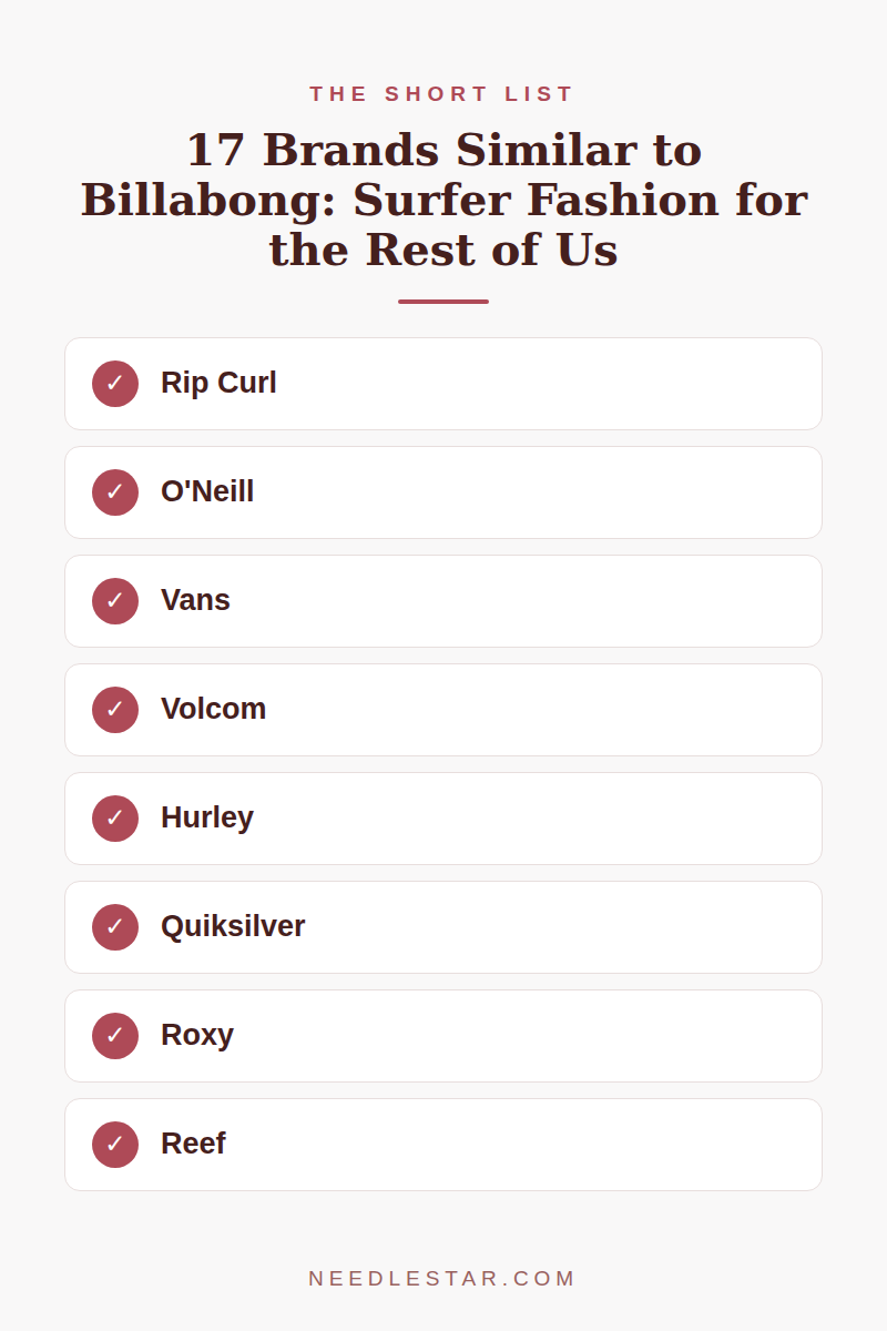 The Short List: 17 Brands Similar to Billabong: Surfer Fashion for the Rest of Us