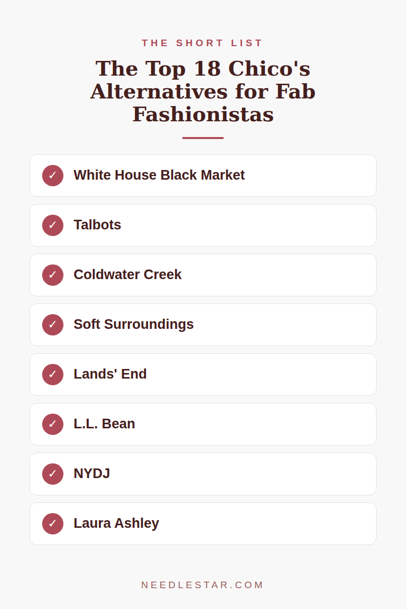 The Short List: The Top 18 Chico's Alternatives for Fab Fashionistas