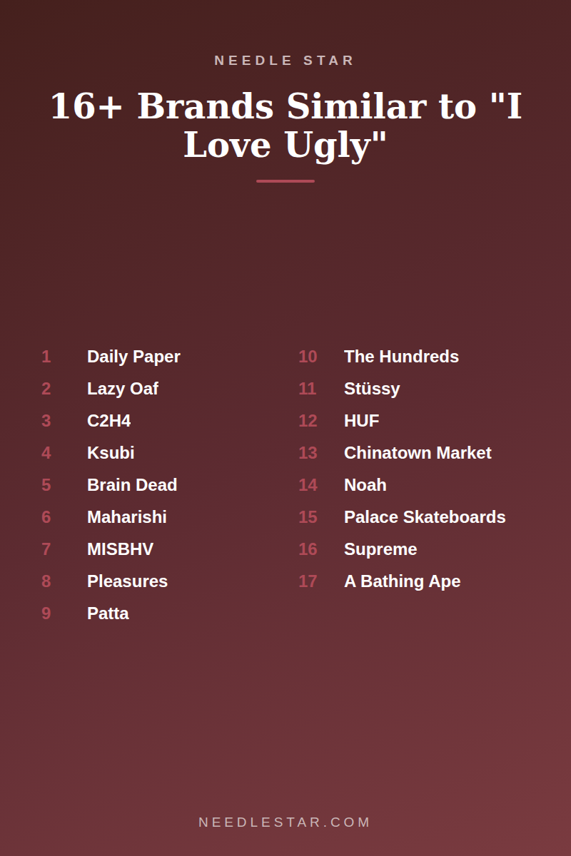 The Full List: 16+ Brands Similar to "I Love Ugly" : Rock Your Style