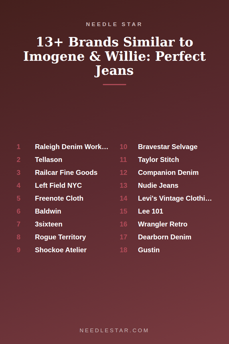 The Full List: 13+ Brands Similar to Imogene & Willie: Perfect Jeans