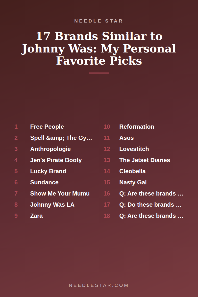 The Full List: 17 Brands Similar to Johnny Was: My Personal Favorite Picks!