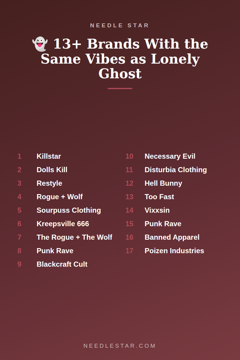The Full List: 👻 13+ Brands With the Same Vibes as Lonely Ghost