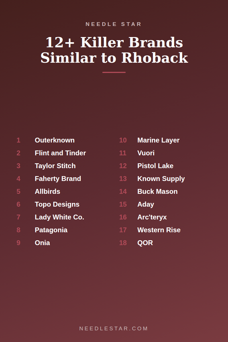 The Full List: 12+ Killer Brands Similar to Rhoback