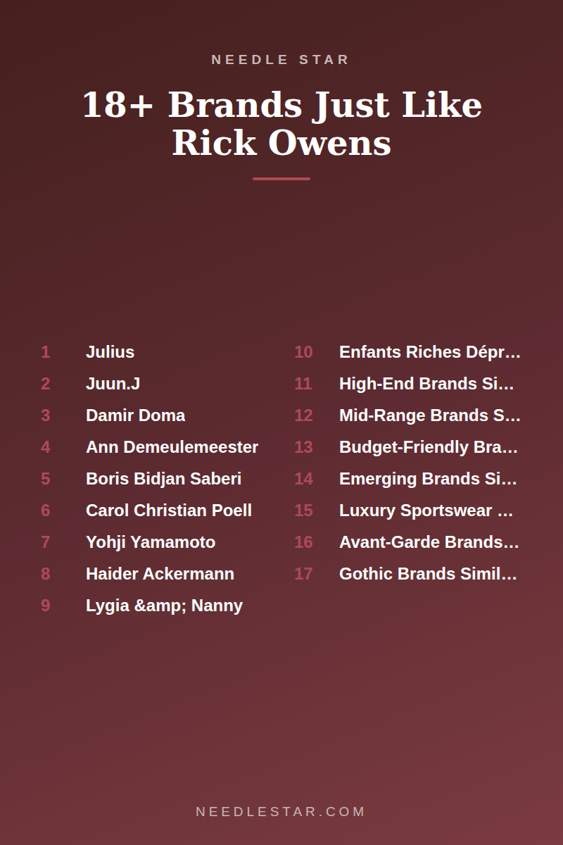 The Full List: 18+ Brands Just Like Rick Owens