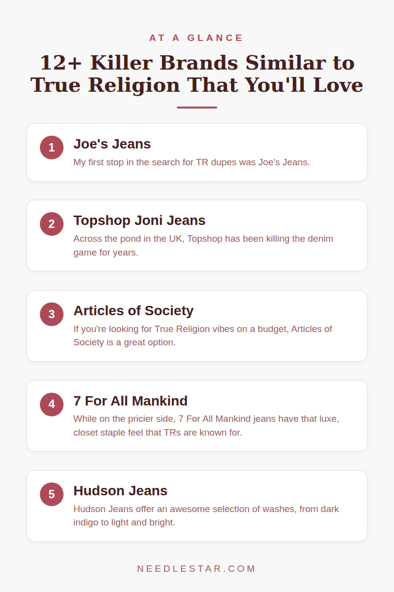 At a Glance: 12+ Killer Brands Similar to True Religion That You'll Love