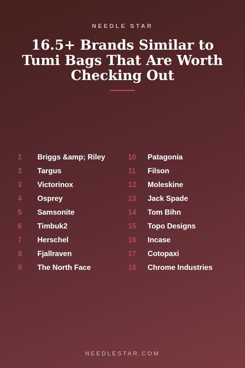The Full List: 16.5+ Brands Similar to Tumi Bags That Are Worth Checking Out