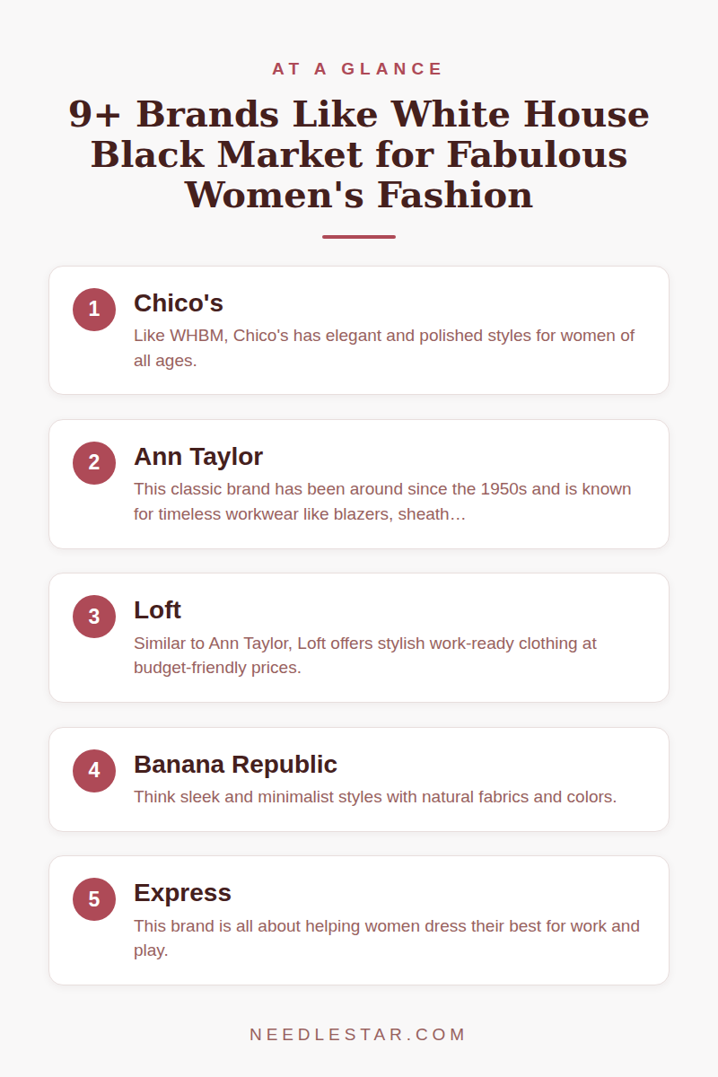 At a Glance: 9+ Brands Like White House Black Market for Fabulous Women's Fashion