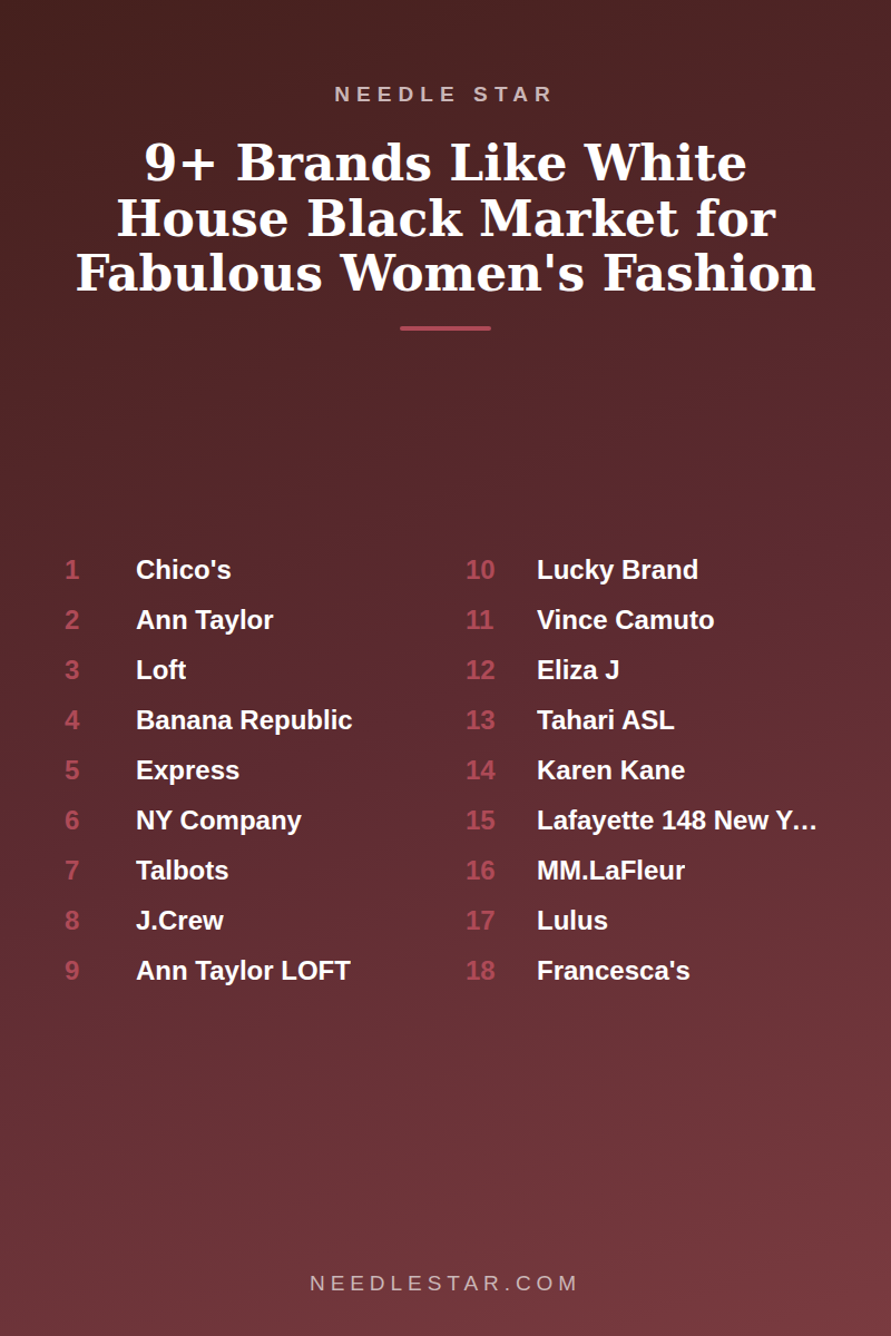 The Full List: 9+ Brands Like White House Black Market for Fabulous Women's Fashion