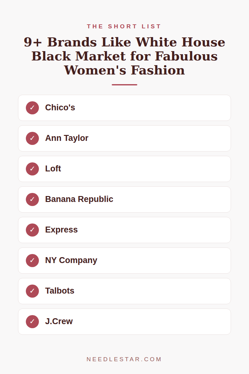 The Short List: 9+ Brands Like White House Black Market for Fabulous Women's Fashion